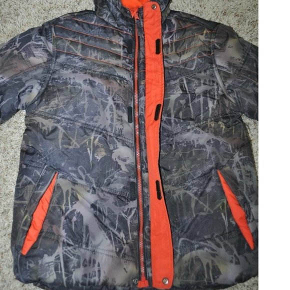 Boys Winter Jacket Camo 14/16 Hooded Puffer Snow Heavy Zip Up Athletech - Picture 5 of 6